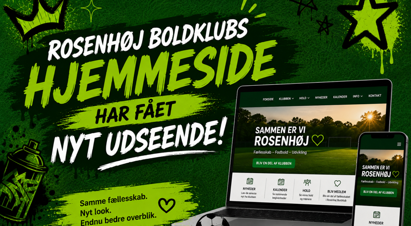 ROSENHØJ BOLDKLUB HAR FÅET NY HJEMMESIDE!