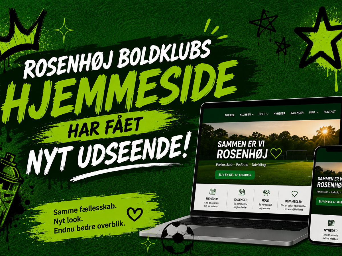 ROSENHØJ BOLDKLUB HAR FÅET NY HJEMMESIDE!